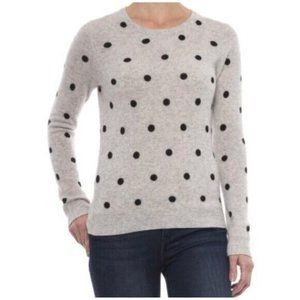 Cynthia Rowley - Grey Black Polka Dot Cashmere Sweater Size XL